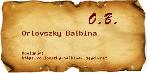 Orlovszky Balbina névjegykártya